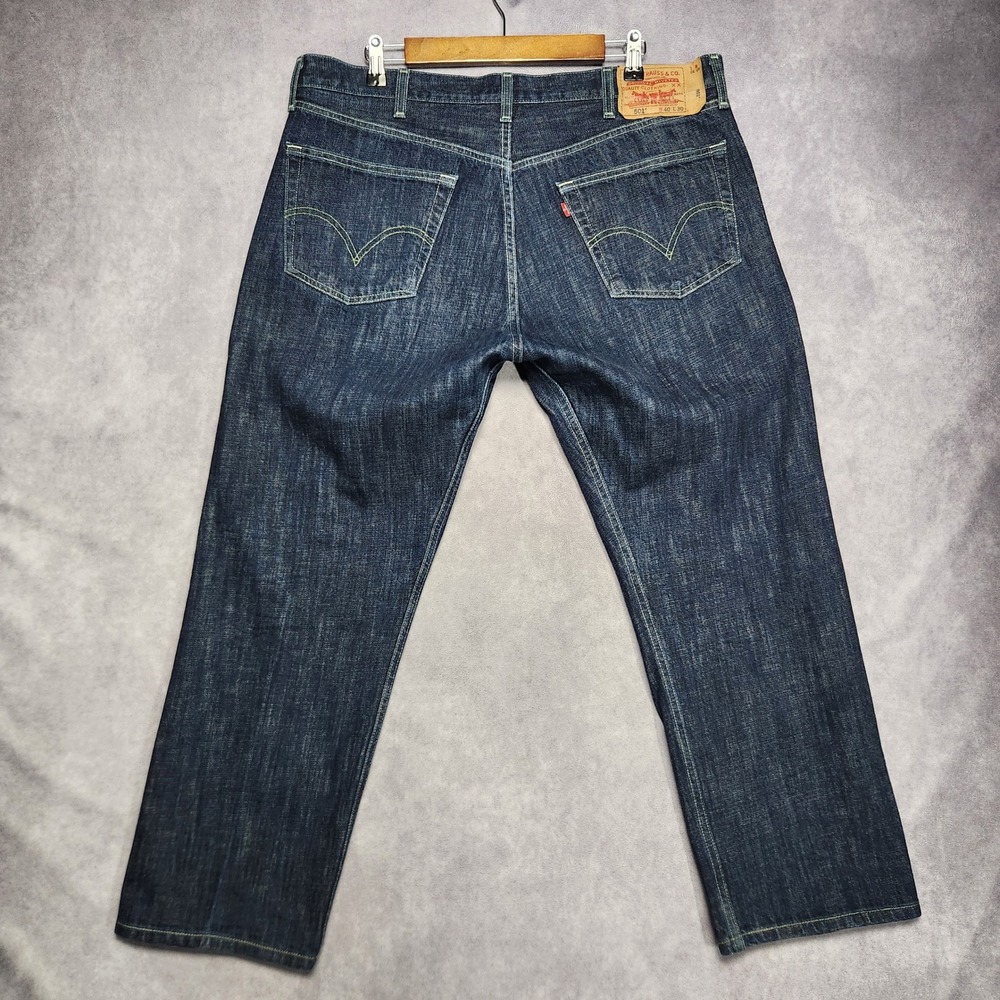 Levis 501 Mens Straight Leg Button Fly Dark Wash Denim Jeans size 38 to 40x30